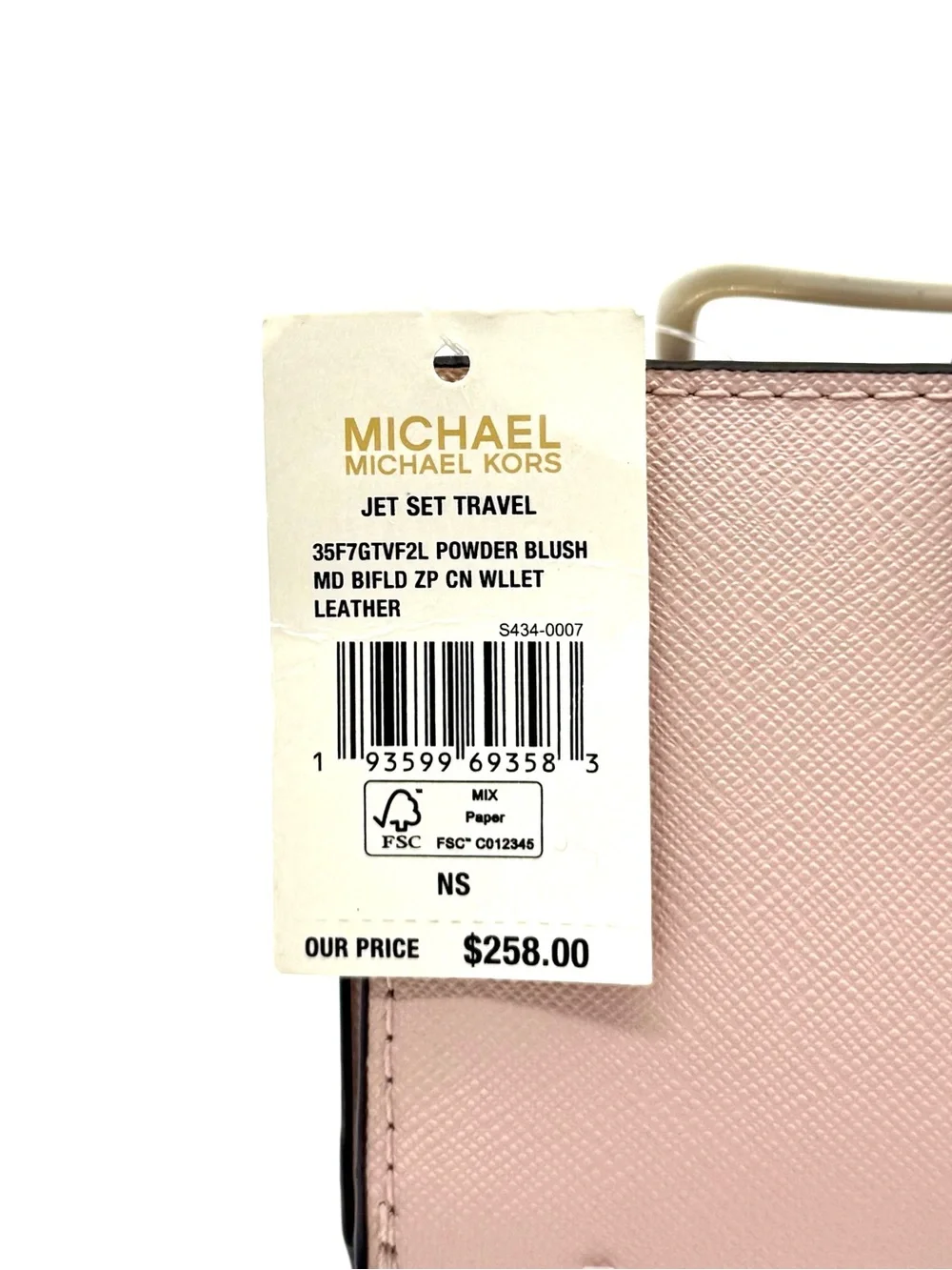 Michael Kors Bifold Zip Chain Wallet Optic White